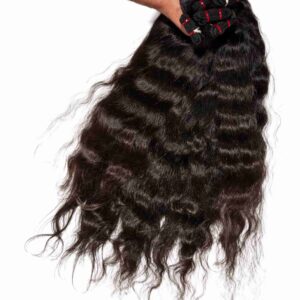 Boule de mêches cheveux indiens qualité remy temple hair donneur unique texture ondulé noir
