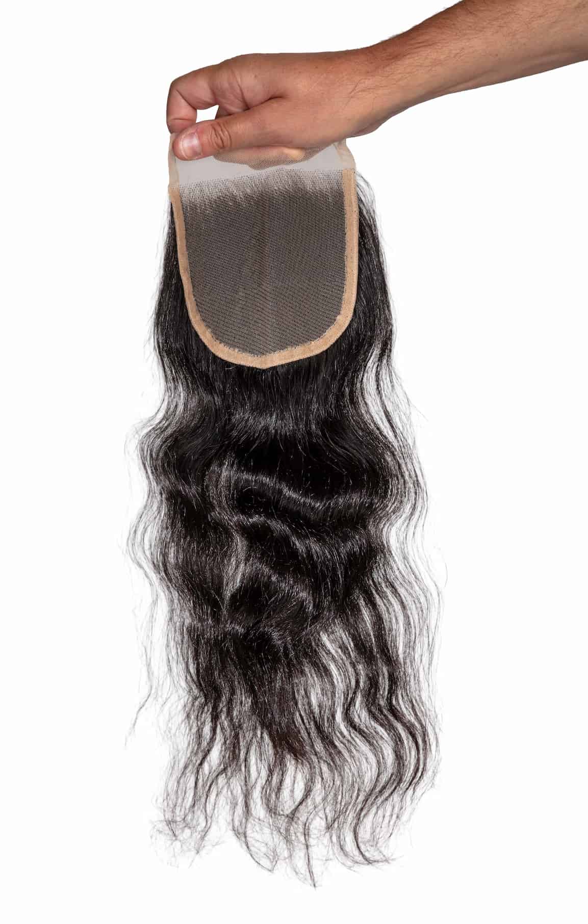 closure cheveux qualité indien remy temple 6x6 noir lisse